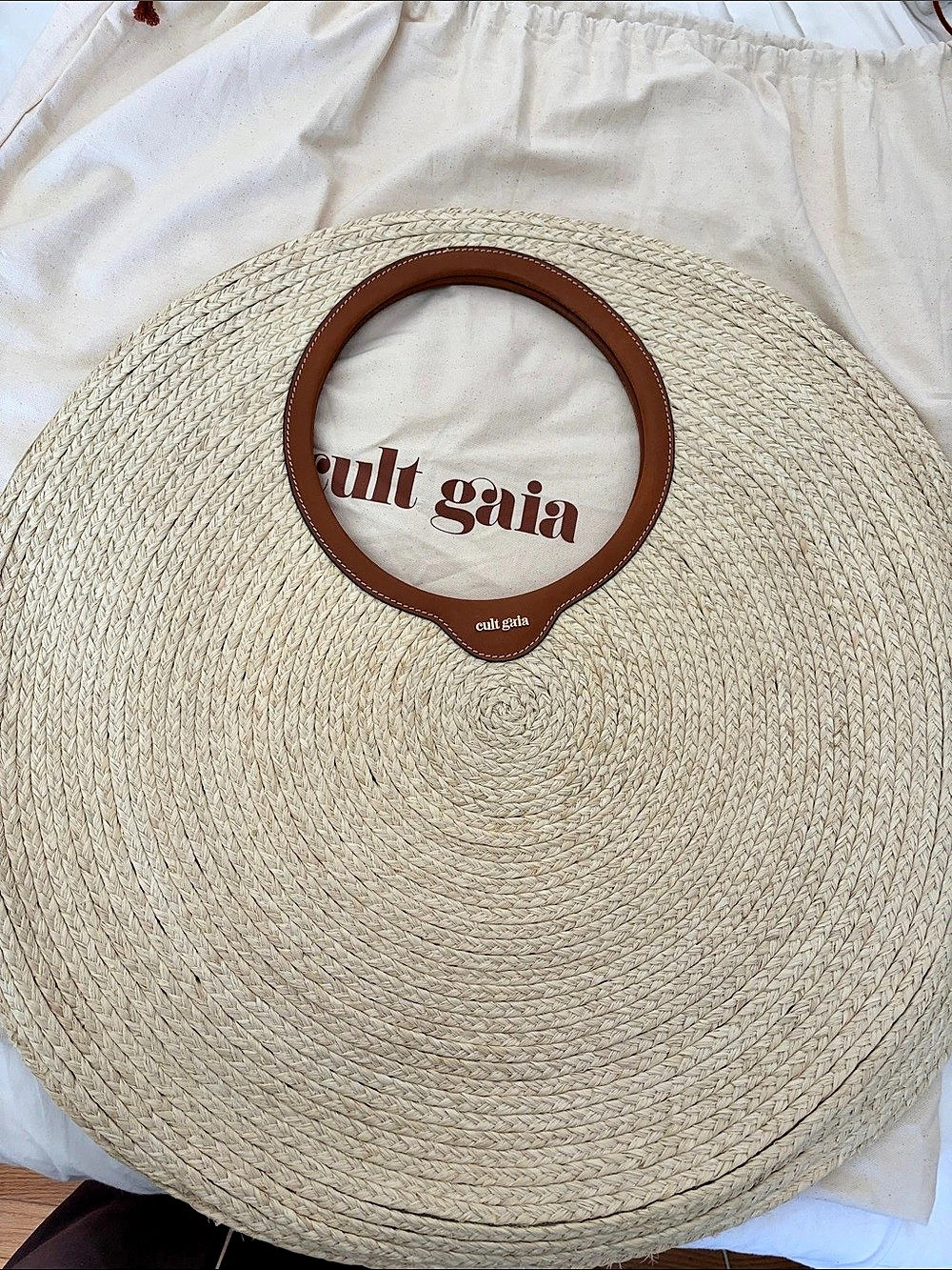 Cult Gaia Woven Circular Sun Hat in Beige Like New